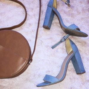 Baby blue block heels